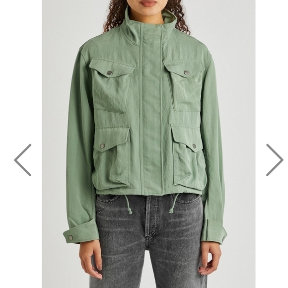 NWOT Rag & Bone Trail Green Tencel-blend Jacket Large Drawstring Hem Pockets - Picture 2 of 14